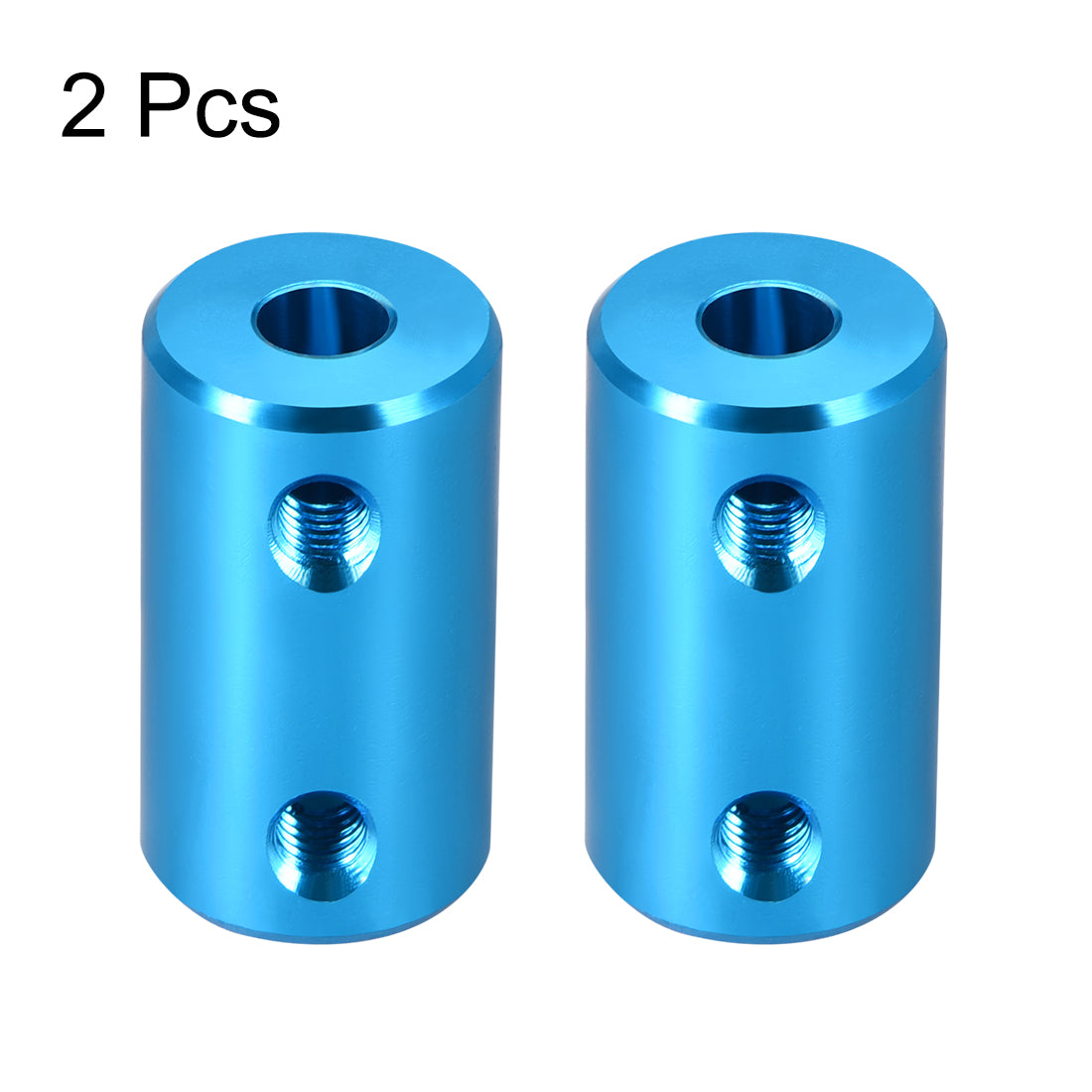 uxcell Uxcell Shaft Coupling 5mm to 5mm Bore L25xD14 Robot Motor Wheel Rigid Coupler Connector Blue 2 PCS