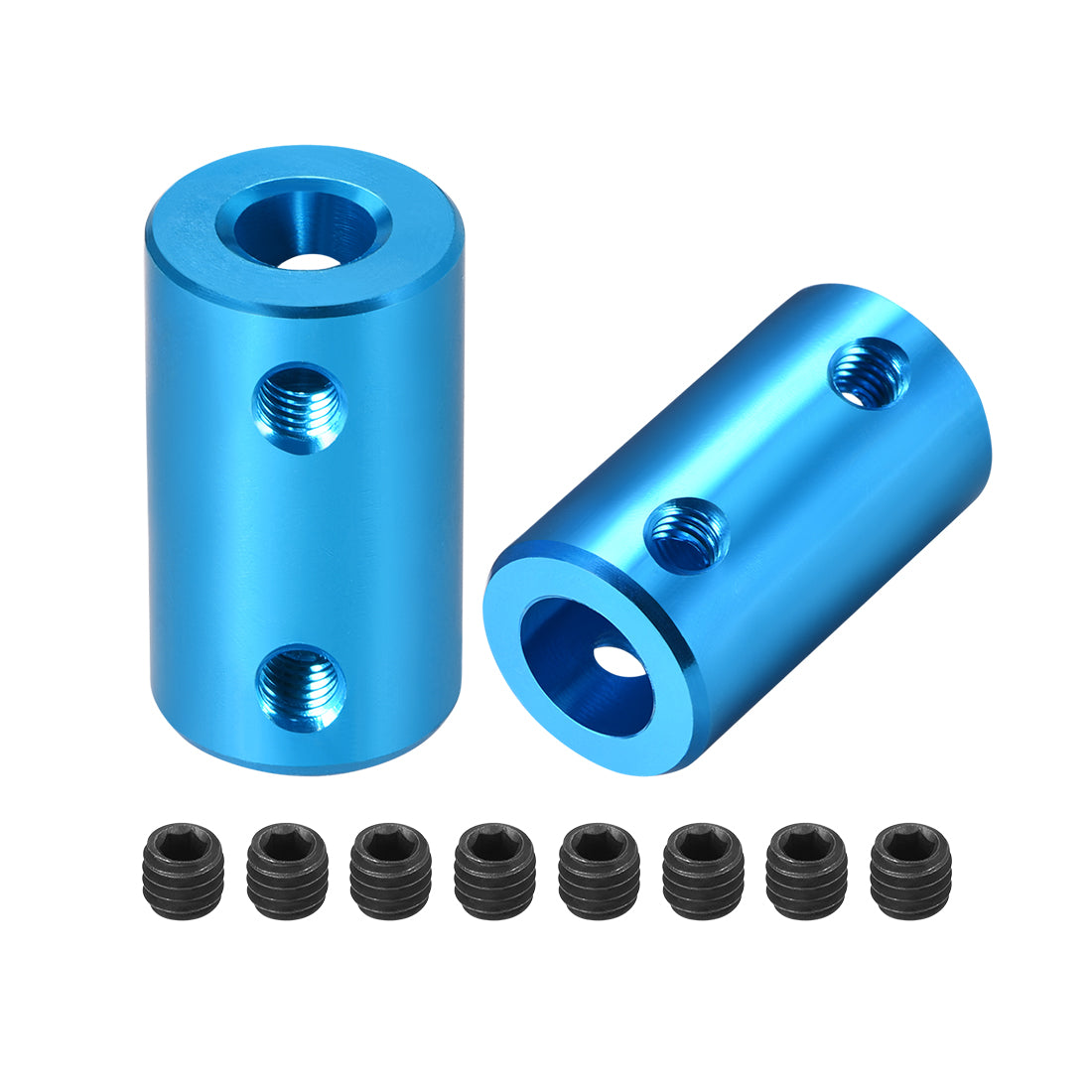 uxcell Uxcell Shaft Coupling 6mm to 8mm Bore L25xD14 Robot Motor Wheel Rigid  Connector Blue 2 Pcs