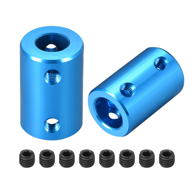 uxcell Uxcell Shaft Coupling 8mm to 10mm Bore L25xD16 Robot Motor Wheel Rigid Coupler Connector Blue 2 PCS
