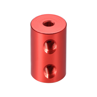 Harfington Uxcell Shaft Coupling 3mm to 5mm Bore L20xD12 Robot Motor Wheel Rigid Coupler Red