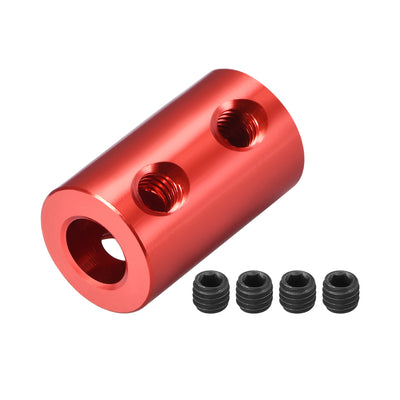 Harfington Uxcell Shaft Coupling 5mm to 6mm Bore L20xD12 Robot Motor Wheel Rigid Coupler Connector Red