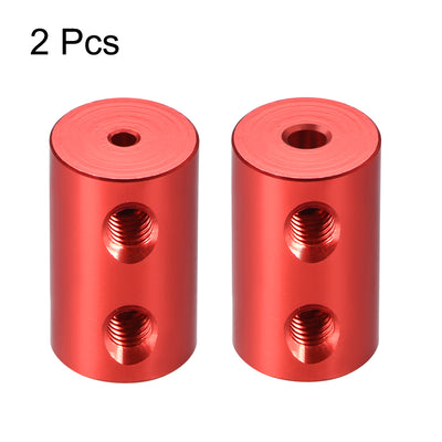Harfington Uxcell Shaft Coupling 2mm to 3mm Bore L20xD12 Robot Motor Wheel Rigid Coupler Connector Red 2 Pcs