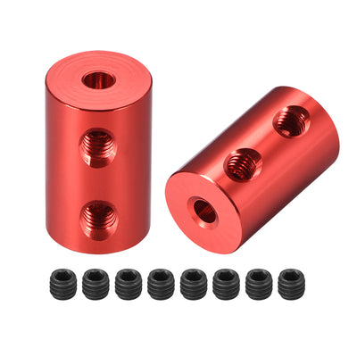 Harfington Uxcell Shaft Coupling 3.17mm to 3.17mm Bore L20xD12 Robot Motor Wheel Rigid Coupler Connector Red 2 Pcs