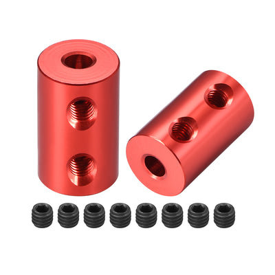 Harfington Uxcell Shaft Coupling 4mm to 4mm Bore L20xD12 Robot Motor Wheel Rigid Coupler Connector Red 2 PCS