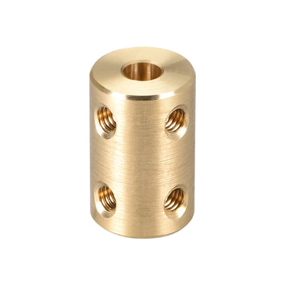 Harfington Uxcell Shaft Coupling 5mm to 6mm Bore L22xD14 Robot Motor Wheel Rigid Coupler Connector Gold Tone