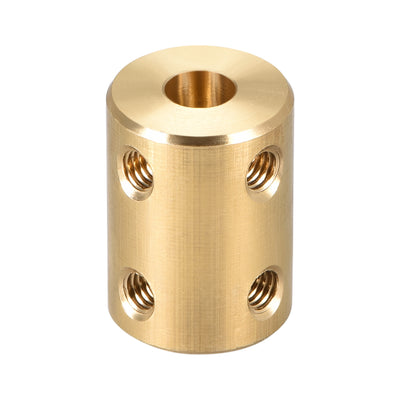 Harfington Uxcell Shaft Coupling 6mm to 10mm Bore L22xD16 Robot Motor Wheel Rigid Coupler Connector Gold Tone