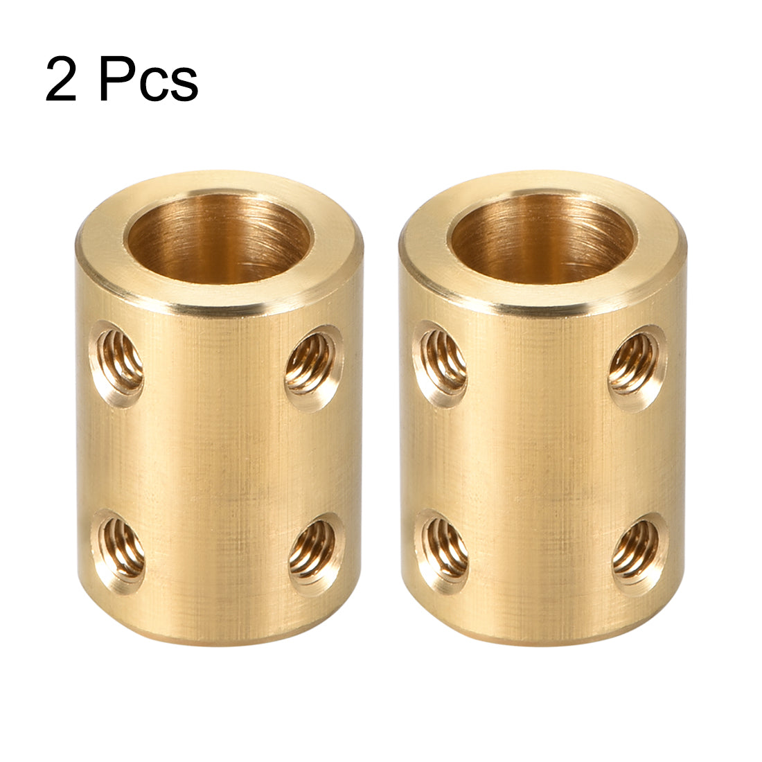 uxcell Uxcell Shaft Coupling 10mm to 10mm Bore L22xD16 Robot Motor Wheel Rigid Coupler Connector Gold Tone 2 Pcs