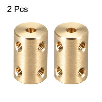 Harfington Uxcell Shaft Coupling 4mm to 4mm Bore L22xD14 Robot Motor Wheel Rigid Coupler Connector Gold Tone 2 Pcs