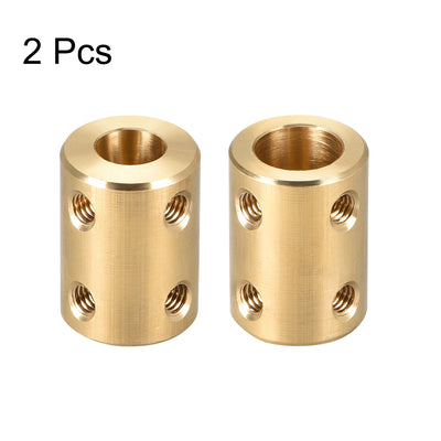 Harfington Uxcell Shaft Coupling 8mm to 10mm Bore L22xD16 Robot Motor Wheel Rigid Coupler Connector Gold Tone 2 Pcs