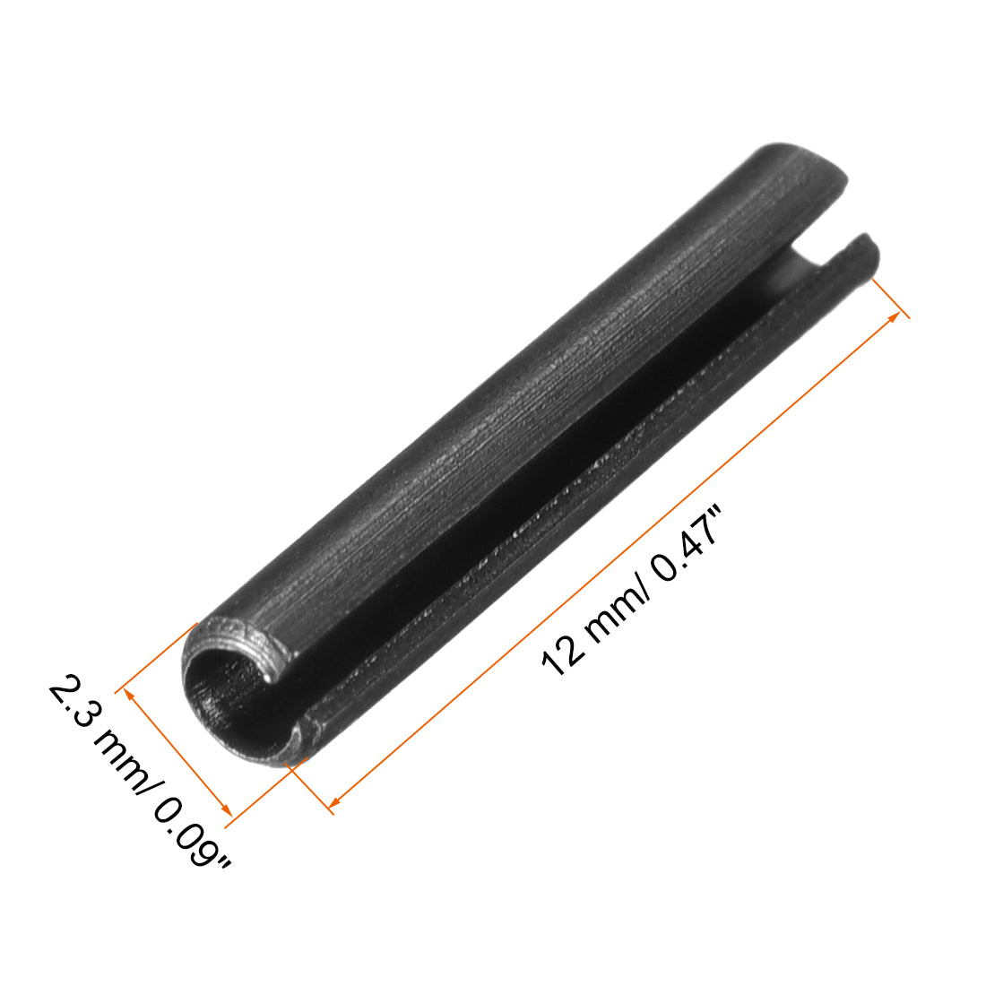 Uxcell Uxcell 2.3mm x 20mm Dowel Pin Carbon Steel Split Spring Roll Shelf Support Pin Fasten Hardware Black 30 Pcs