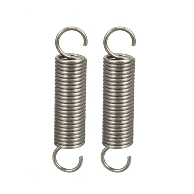 Harfington Uxcell Extended Tension Spring Wire Diameter 0.047", OD 0.39", Free Length 1.97" 2pcs