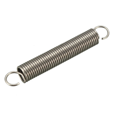 Harfington Uxcell Extended Compressed Spring Wire Diameter 0.047" , OD 0.39" , Free Length 2.76" Stainless Steel Small Dual Hook Tension Spring 5pcs
