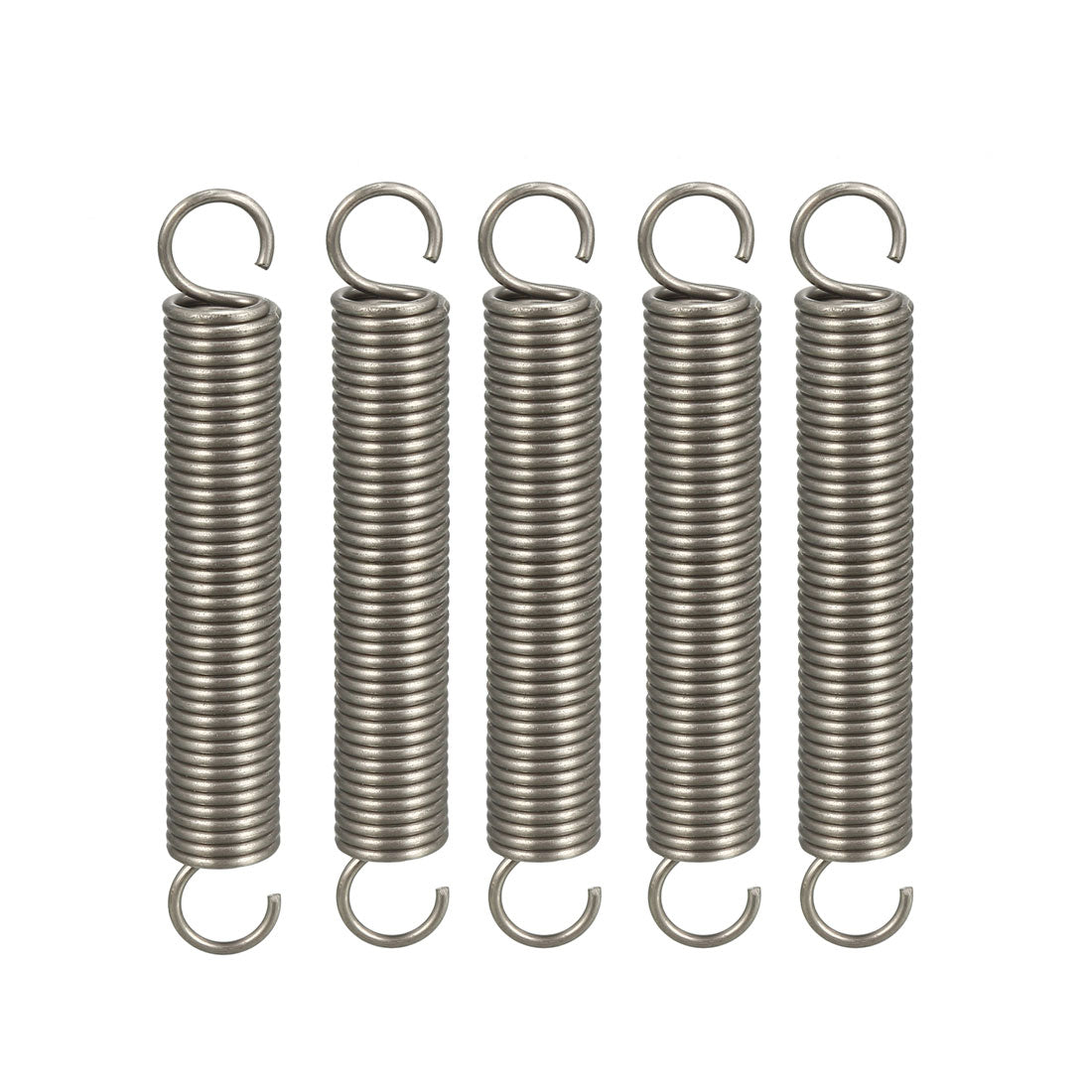 uxcell Uxcell Extended Compressed Spring Wire Diameter 0.047" , OD 0.39" , Free Length 2.76" Stainless Steel Small Dual Hook Tension Spring 5pcs