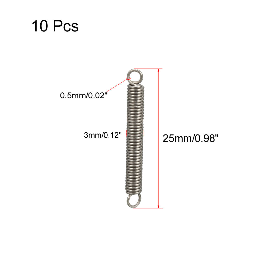 Uxcell Extended Tension Spring Wire Diameter 0.02