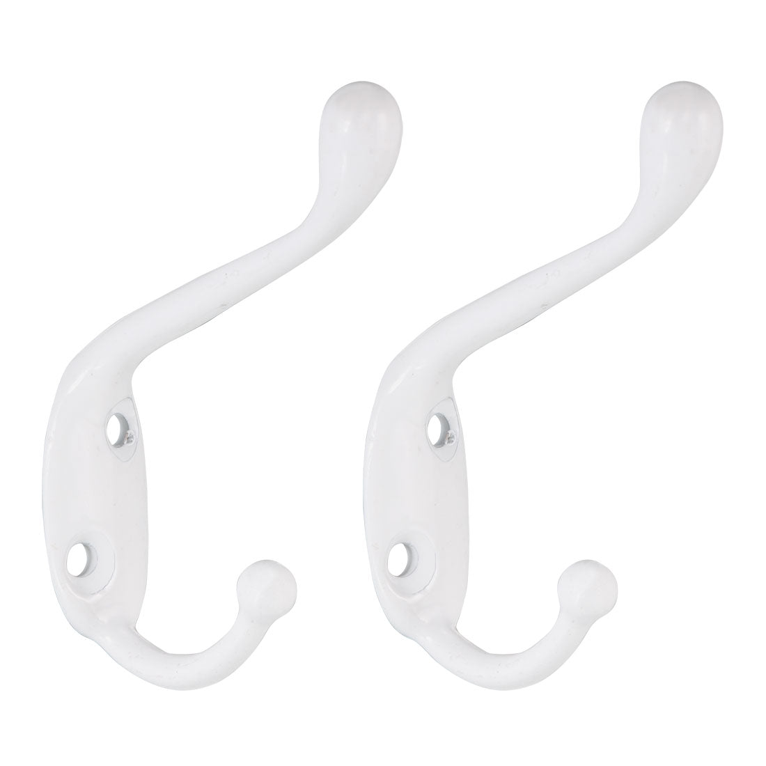 uxcell Uxcell Dual Prong Coat Hooks Wall Mounted Retro Double Hooks Utility White Hook for Coat Scarf Bag Towel Key Cap Cup Hat 80mm x 17mm x 55mm 2pcs