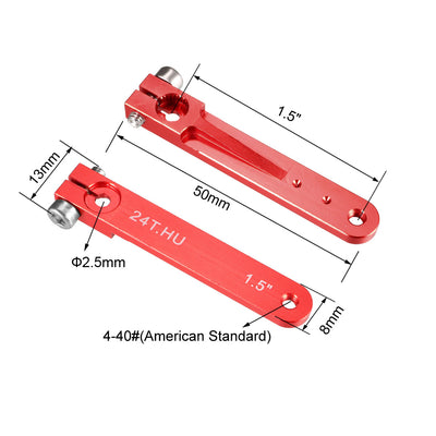 Harfington Uxcell Aluminum Servo Arms Single Arm 24T 4-40# Thread Red, for 1.5 Inch