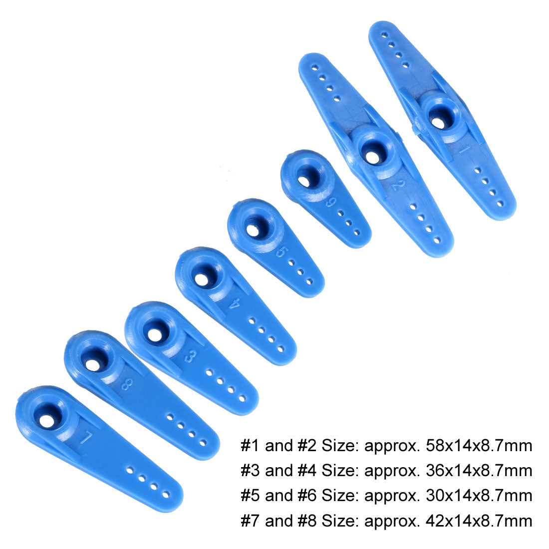 uxcell Uxcell Plastic Servo Arms 23T Blue, 3mm Hole Single / Double Arm for JR 1 Set