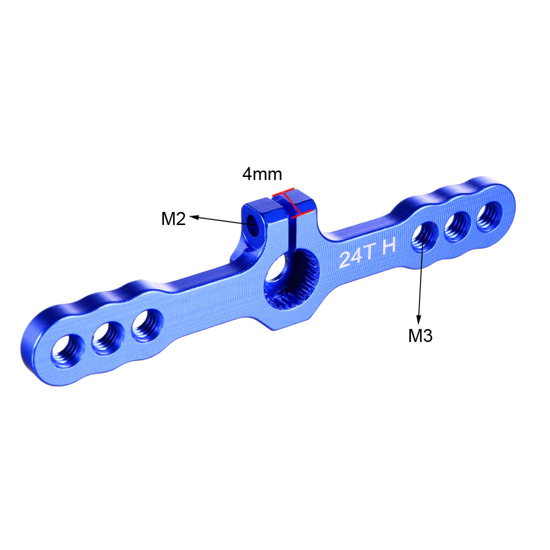 uxcell Uxcell Aluminum Servo Horn 24T M3 Thread Blue, Double Steering Arm for