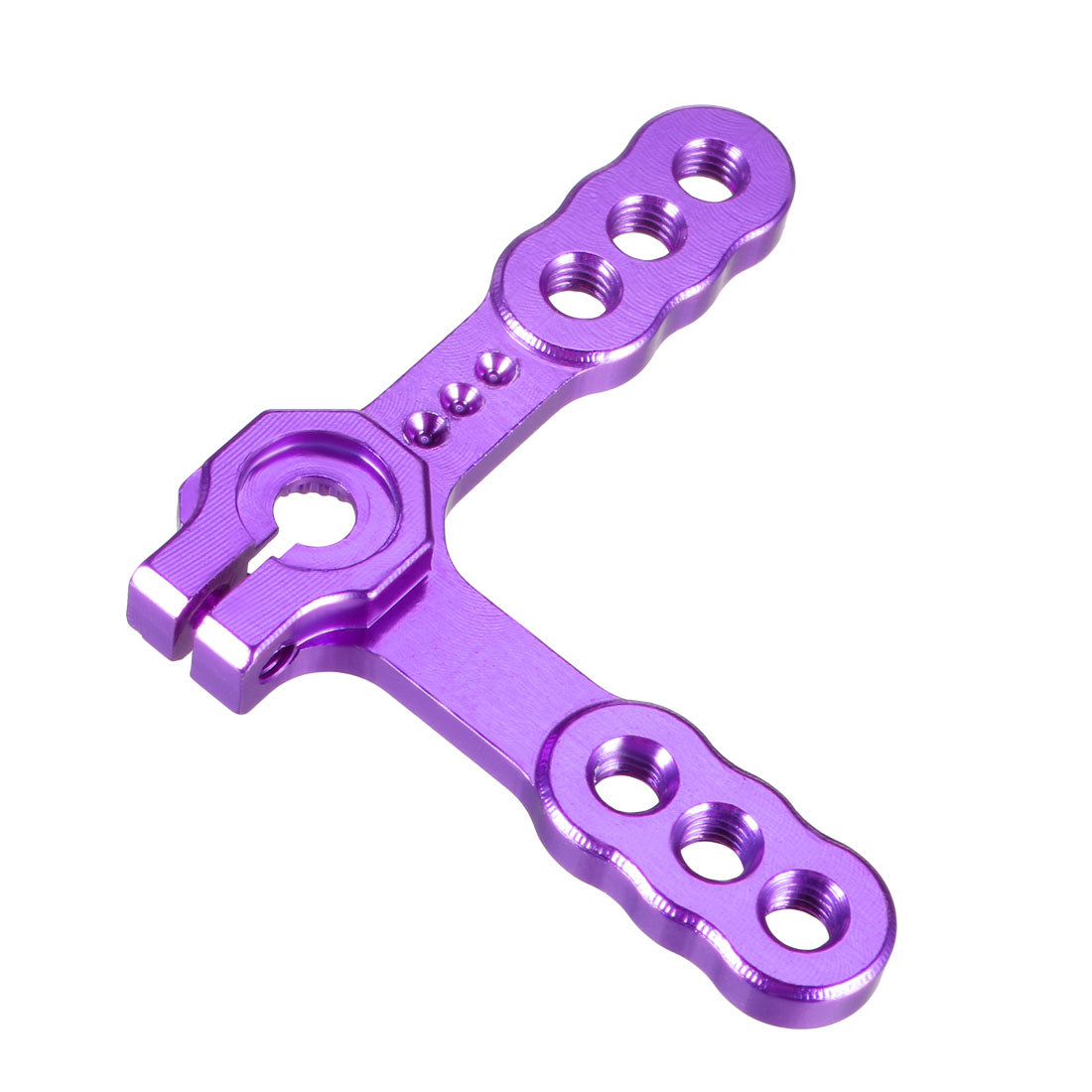 uxcell Uxcell Aluminum Servo Horn 25T M3 Thread Purple, Right Angle Double Steering Arm