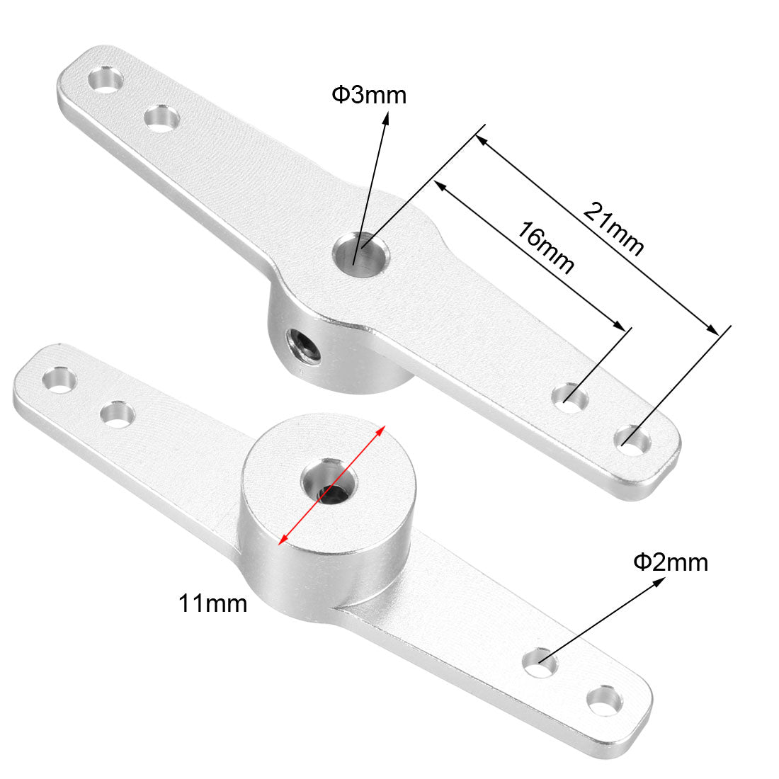 uxcell Uxcell Aluminum Steering Arm, 3mm for RC Car Double Arm Horn Parts Rod