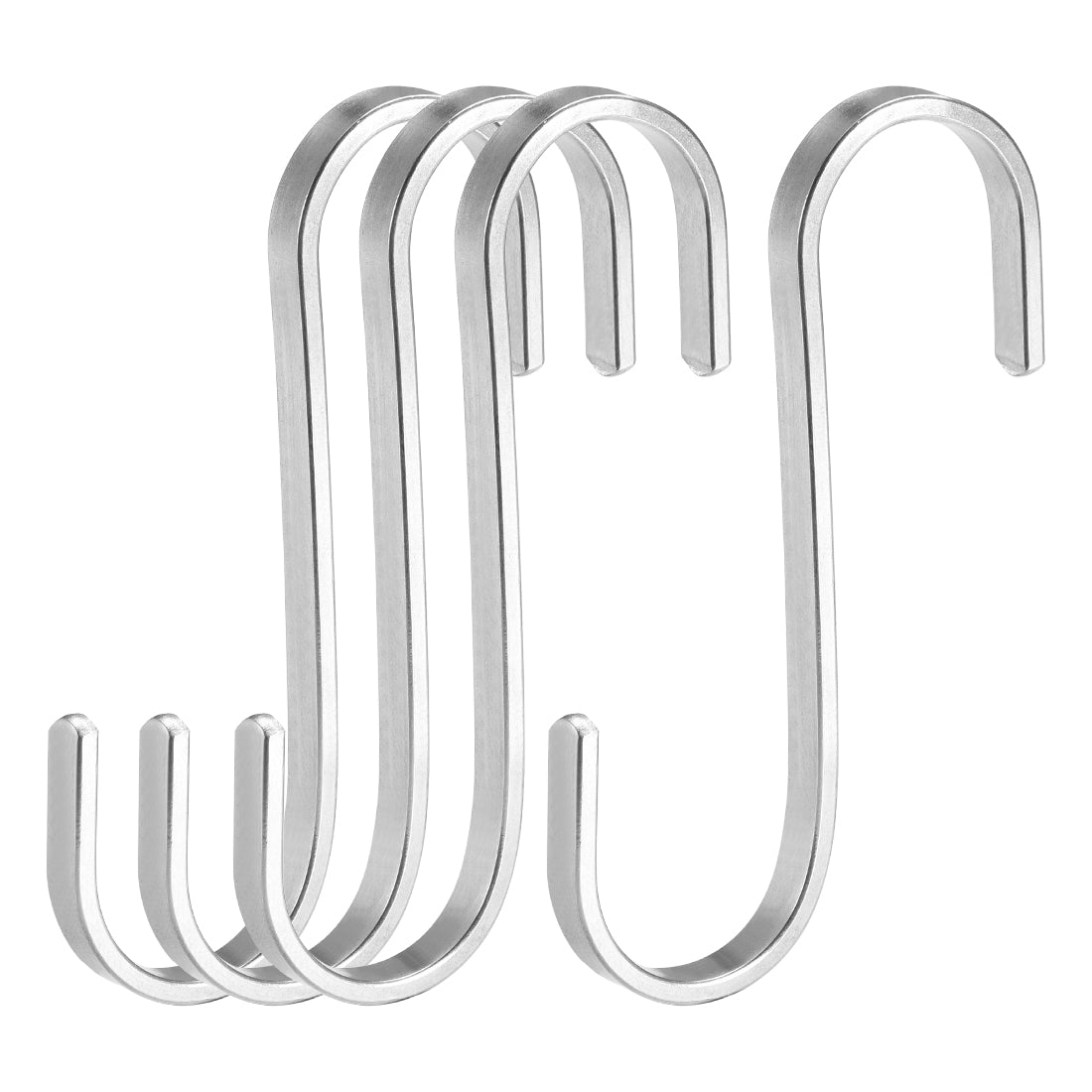 uxcell Uxcell Stainless Steel S Hooks 3" Flat S Shaped Hook Hangers 4pcs