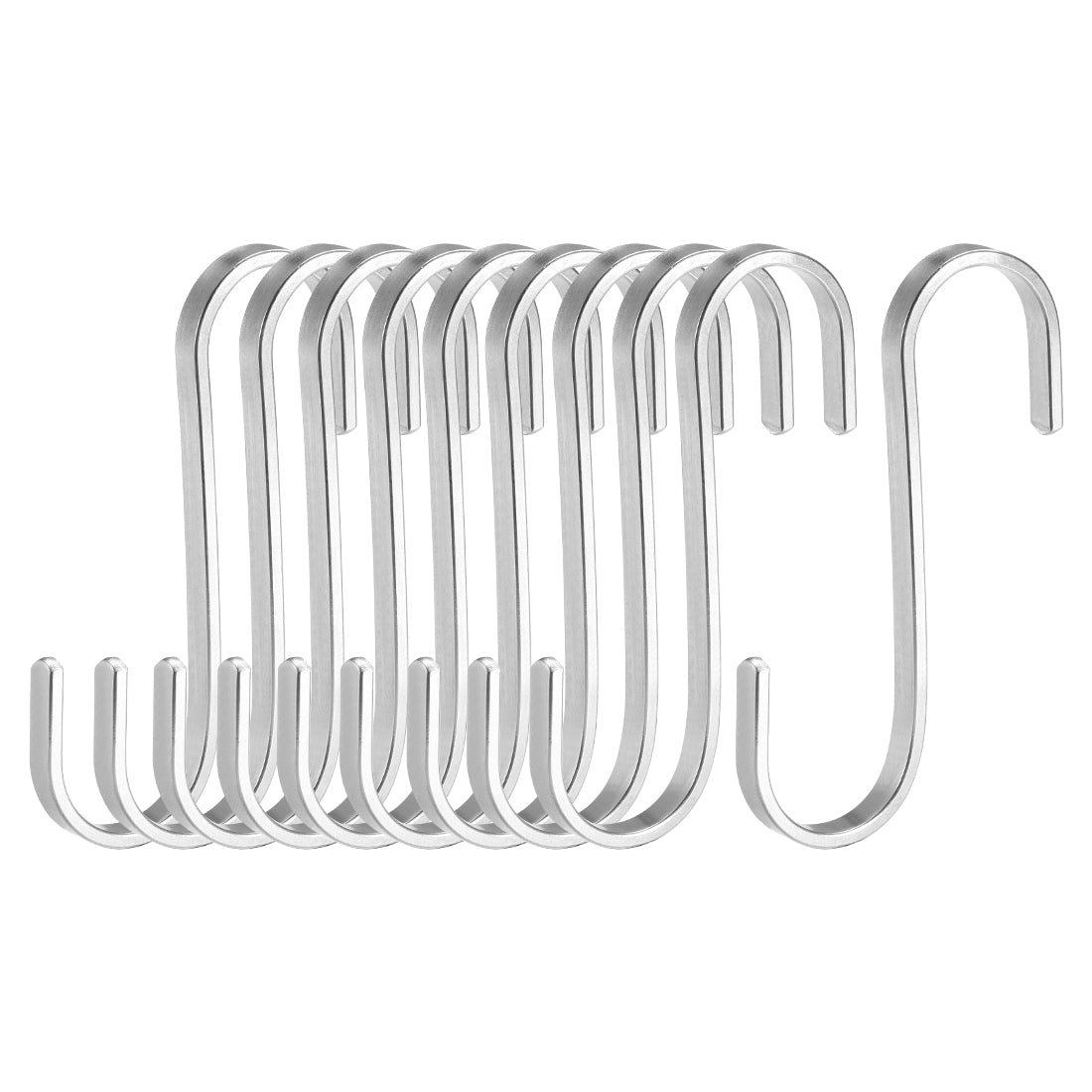 uxcell Uxcell Stainless Steel S Hooks 3" Flat S Shaped Hook Hangers 10pcs