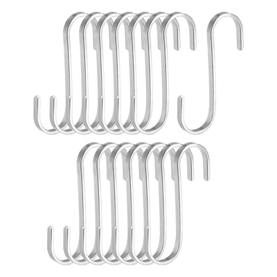 uxcell Uxcell Stainless Steel S Hooks 3" Flat S Shaped Hook Hangers 15pcs