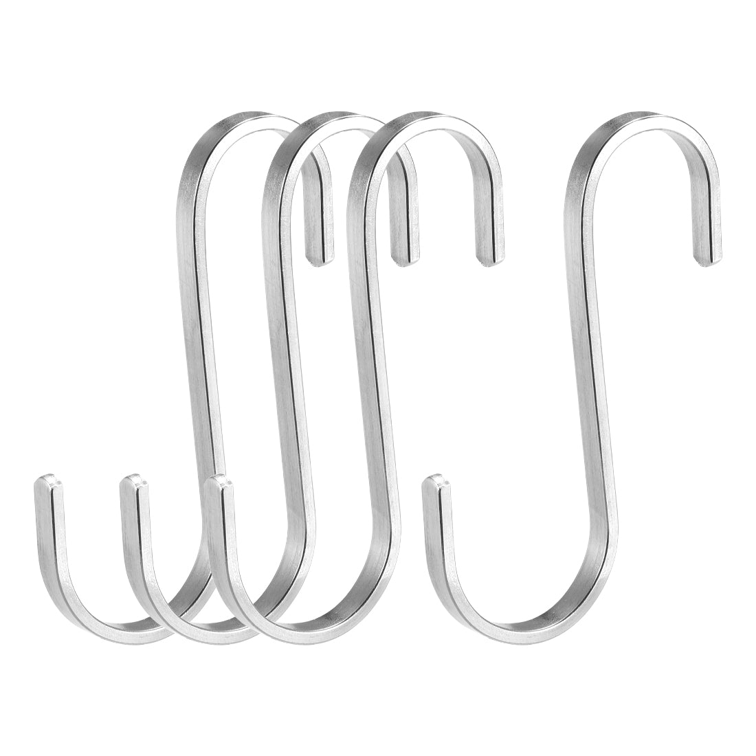 uxcell Uxcell Stainless Steel S Hooks 3.15" Flat S Shaped Hook Hangers 4pcs