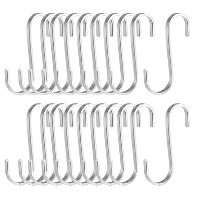 uxcell Uxcell Stainless Steel S Hooks 3.15" Flat S Shaped Hook Hangers 20pcs