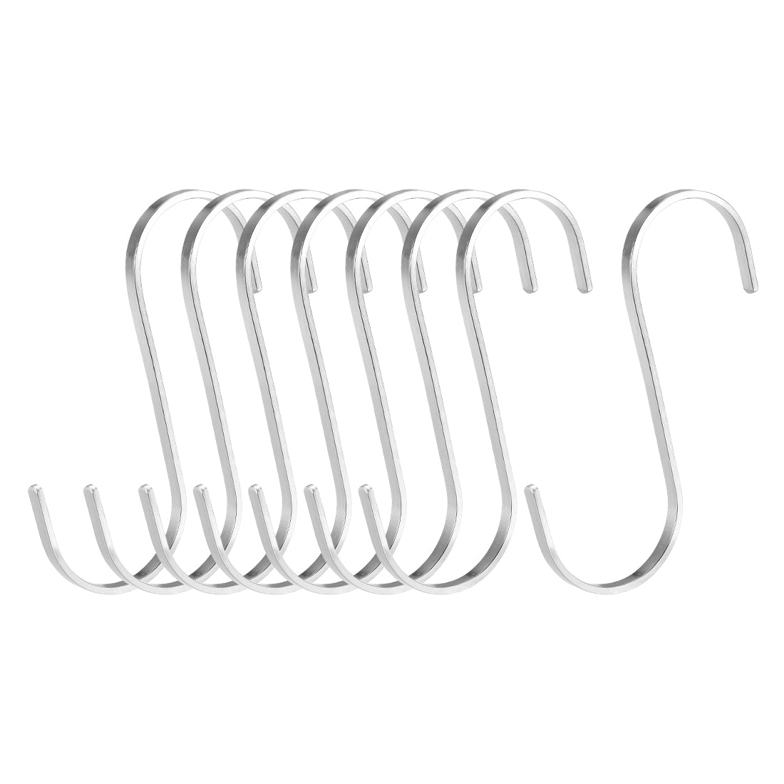 uxcell Uxcell Stainless Steel S Hooks 4.4" Flat S Shaped Hook Hangers 8pcs