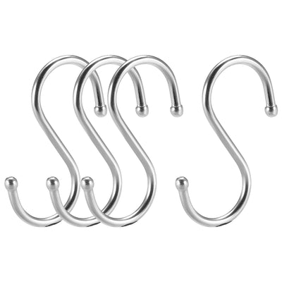 Harfington Uxcell Stainless Steel S Hooks 2" S Shaped Hook Hangers 4pcs