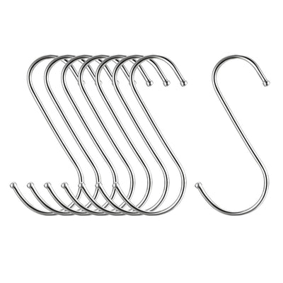 Harfington Uxcell Metal S Hooks 4.72" S Shaped Hook Hangers 8pcs