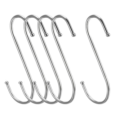 Harfington Uxcell Metal S Hooks 4.53" S Shaped Hook Hangers 5pcs