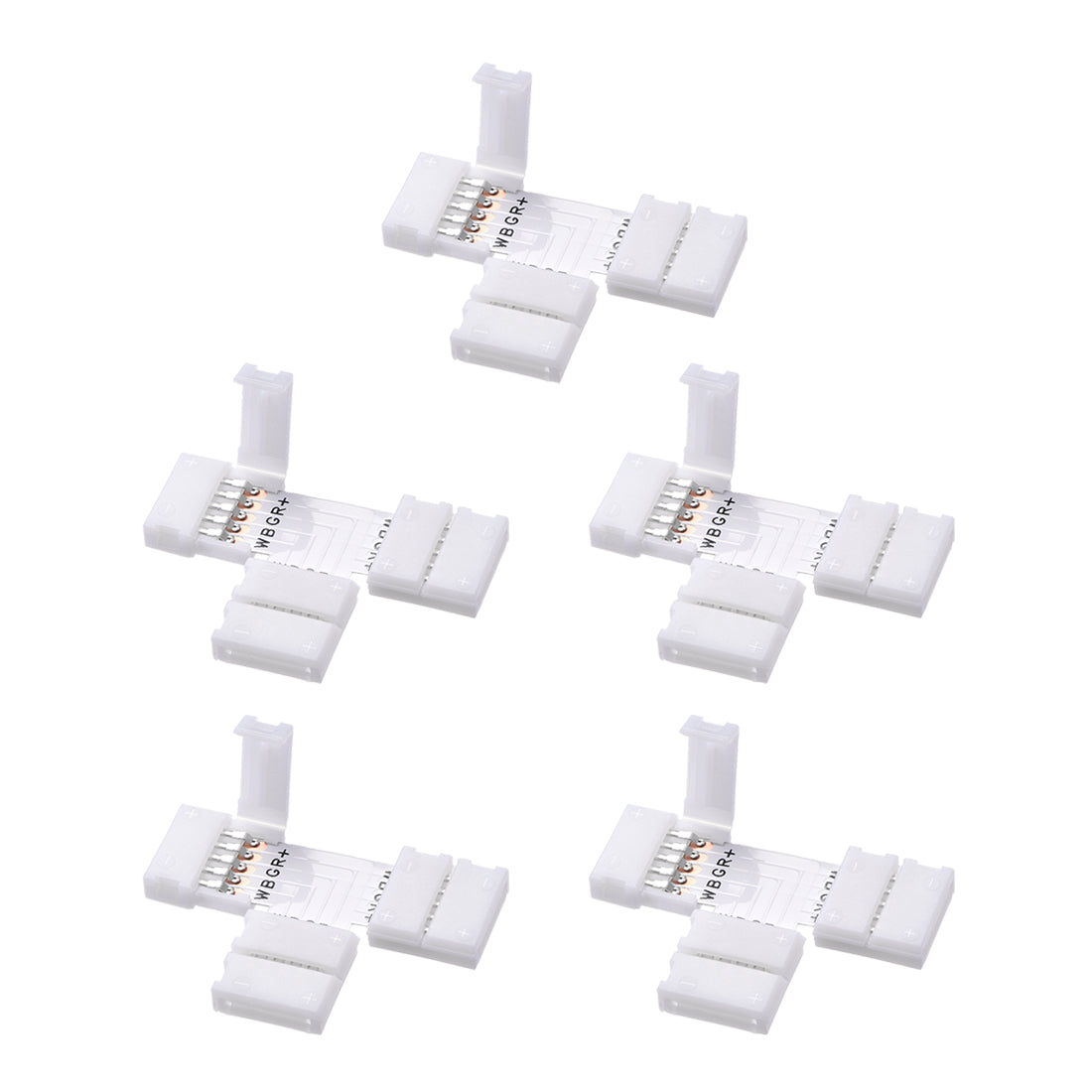 Uxcell Uxcell 12mm 5P LED Connector Solderless for 5050 RGBW Multicolor Light 20Pcs