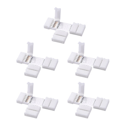 Harfington Uxcell 12mm 5P LED Connector Solderless for 5050 RGBW Multicolor Light 20Pcs