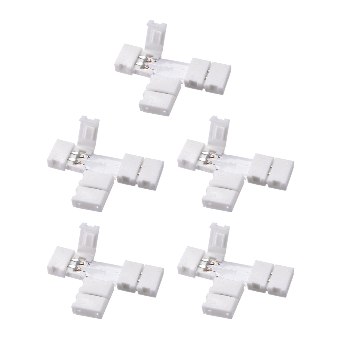 Uxcell Uxcell 8mm 2P T-shape LED Strip Connector for Single Color 3528 2 Conductor LED Strip Lights 5Pcs