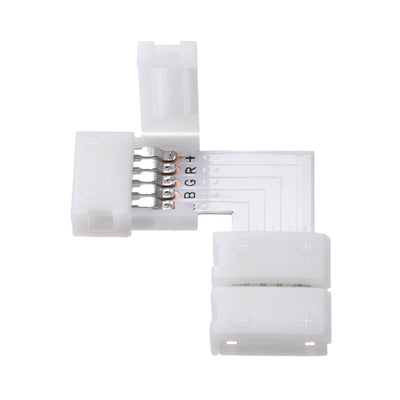 Harfington Uxcell 10mm 5P L-shape Connector for 5050 3528 RGBW 5 Conductor LED Strip Lights 20Pcs
