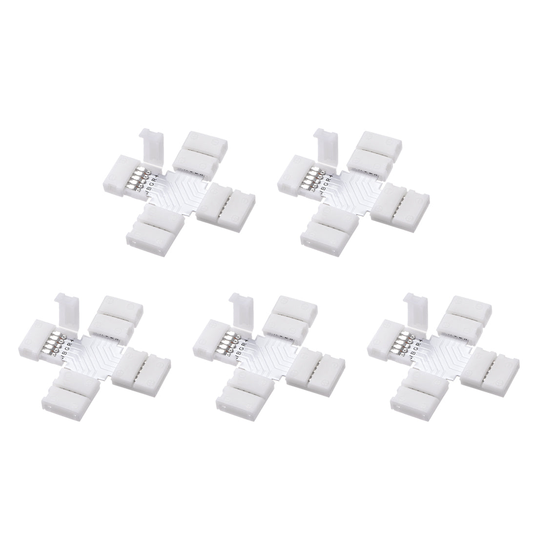 Uxcell Uxcell 10mm 5P L-shape Connector for 5050 3528 RGBW 5 Conductor LED Strip Lights 20Pcs