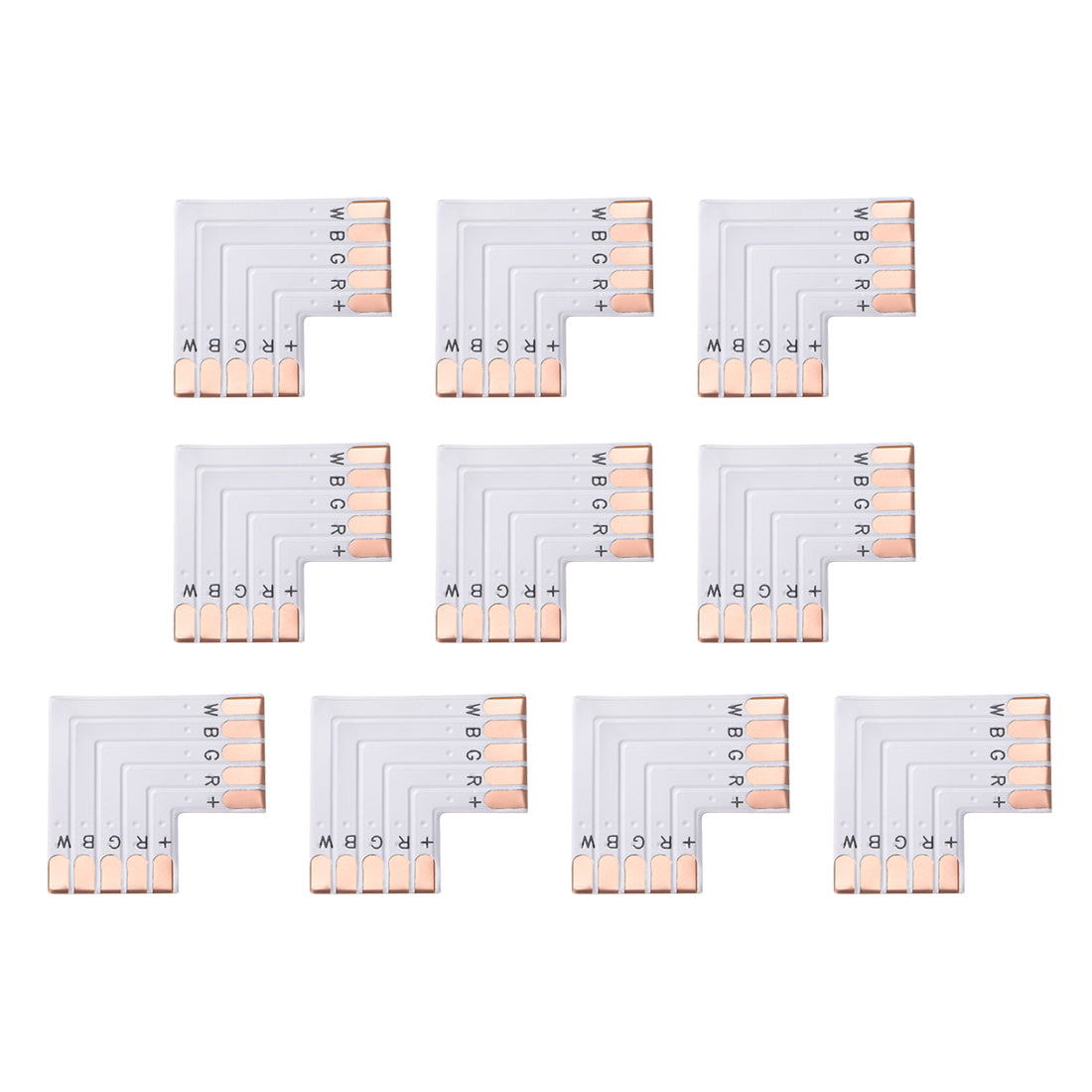 Uxcell Uxcell LED Strip Connector 12mm 5P L Shape PCB Board for 5050 RGBW Tape Light 10Pcs