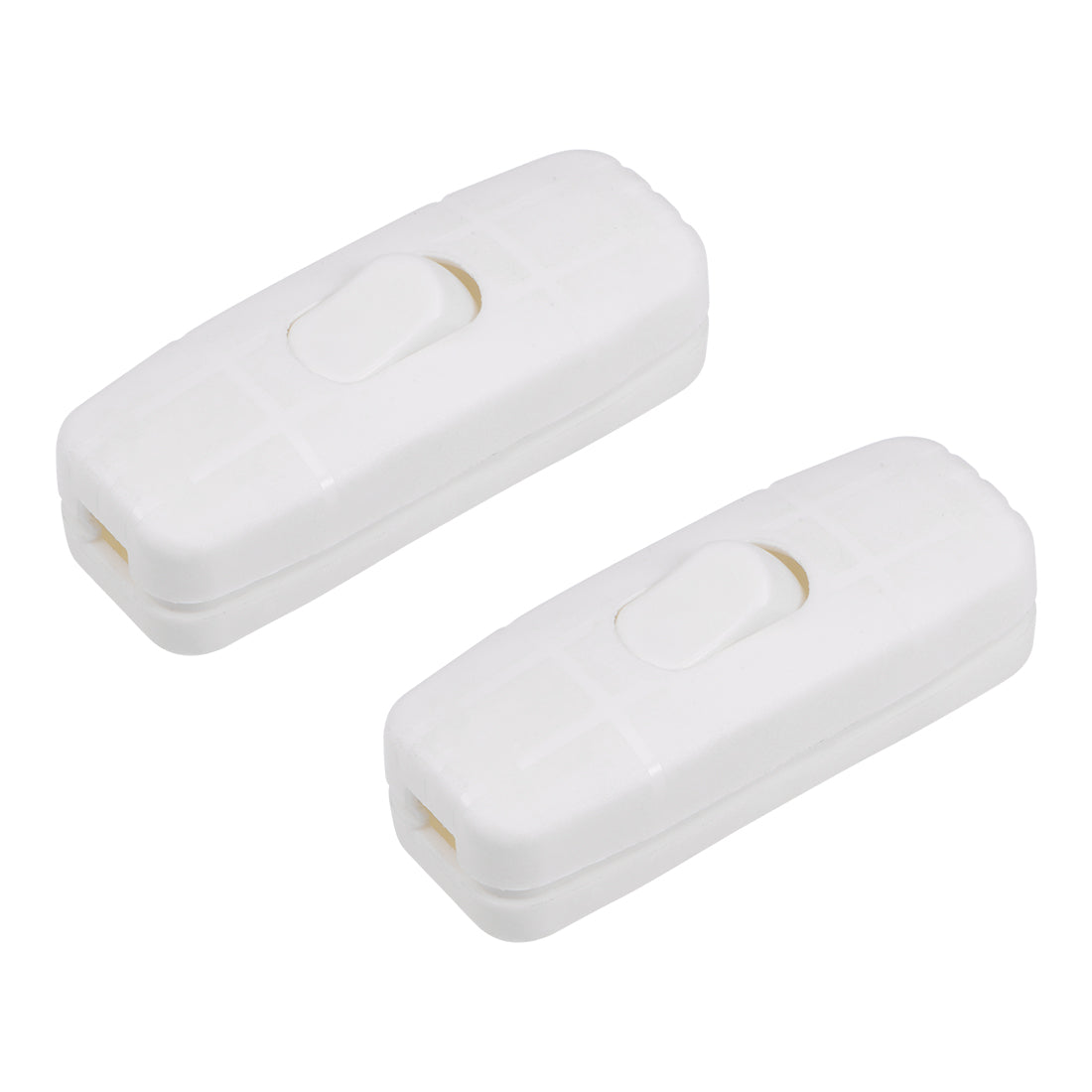 uxcell Uxcell Inline Cord Switch AC 250V 2A On-Off SPST Feed-Through Rocker Switch, for Bedroom Table Lamp Desk Light White 2pcs