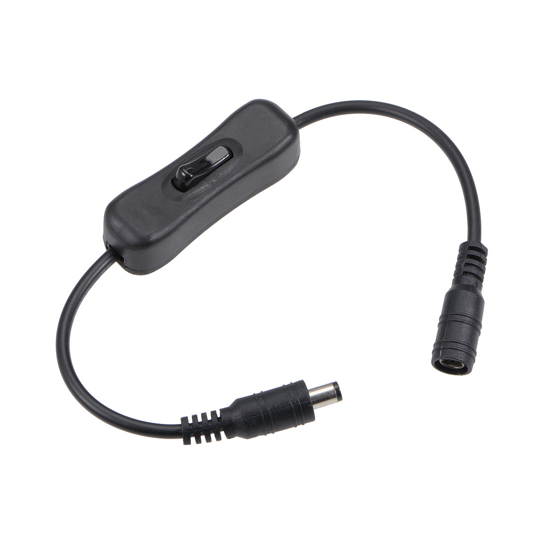 Uxcell DC 12V Inline Rocker On Off Switch with 5.5 x 2.1mm DC Jack Male ...