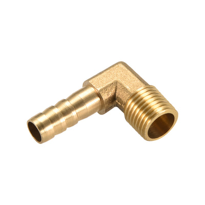 Harfington Uxcell Brass Barb Hose Fitting 90 Degree Elbow 12mm Barbed x 1/4 PT Male Pipe 3pcs