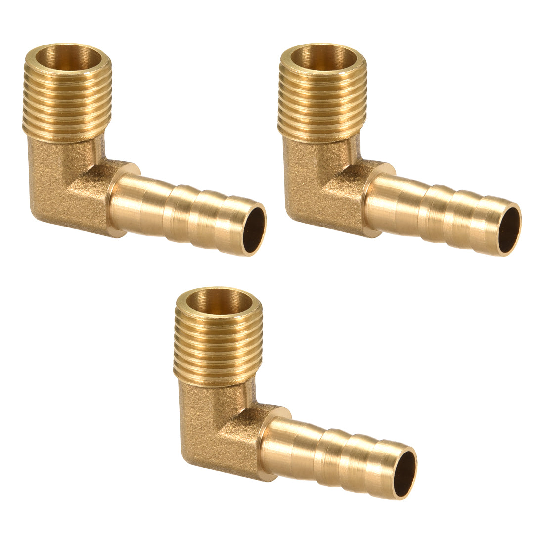 Uxcell Uxcell Brass Barb Hose Fitting 90 Degree Elbow 12mm Barbed x 1/4 PT Male Pipe 3pcs