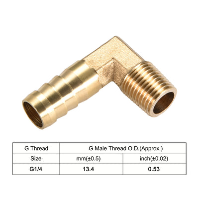 Harfington Uxcell Brass Barb Hose Fitting 90 Degree Elbow 6mm Barbed x 1/4 PT Male Pipe