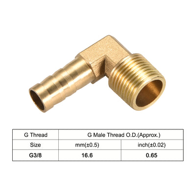 Harfington Uxcell Brass Barb Hose Fitting 90 Degree Elbow 6mm Barbed x 3/8 PT Male Pipe