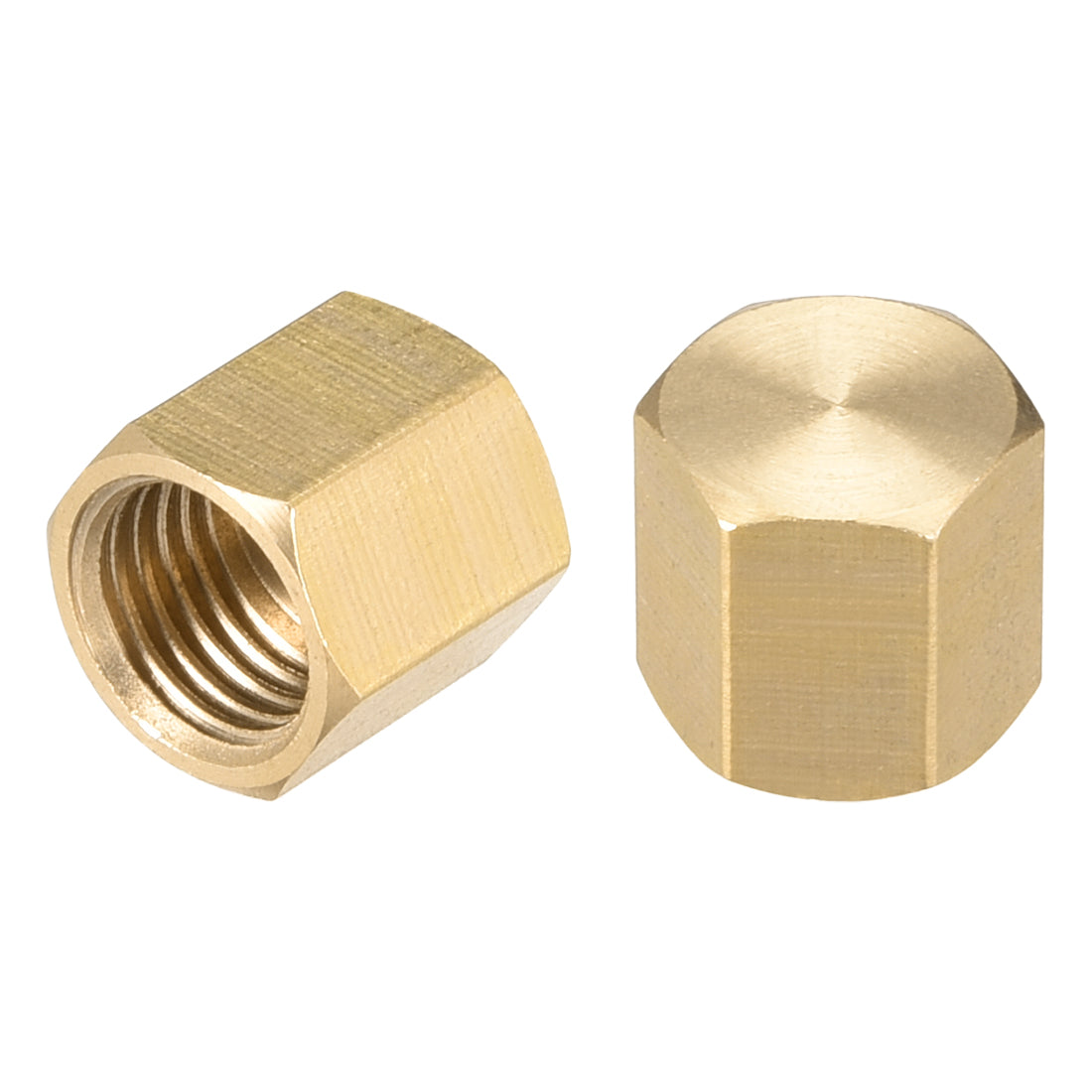 Uxcell Uxcell Brass Female Pipe Fitting Valve Cap 1/8NPT Hex Head End Plug Connector 4pcs