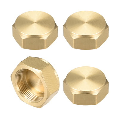 Harfington Uxcell Brass Female Pipe Fitting Valve Cap M20x1.0 Hex Head End Plug Connector 4pcs