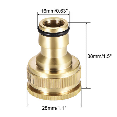 Harfington Uxcell 2-in-1 Brass Quick Connector 1/2 G to 3/4 G Female Pipe Fitting Adapter Garden Hose