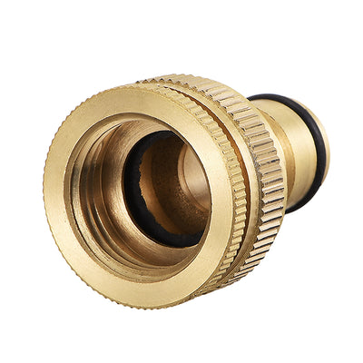 Harfington Uxcell 2-in-1 Brass Quick Connector 1/2 G to 3/4 G Female Pipe Fitting Adapter Garden Hose