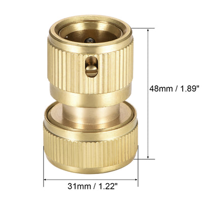 Harfington Uxcell 5/8" Brass Quick Connectors Adapters Garden Hose   Fittings 2pcs